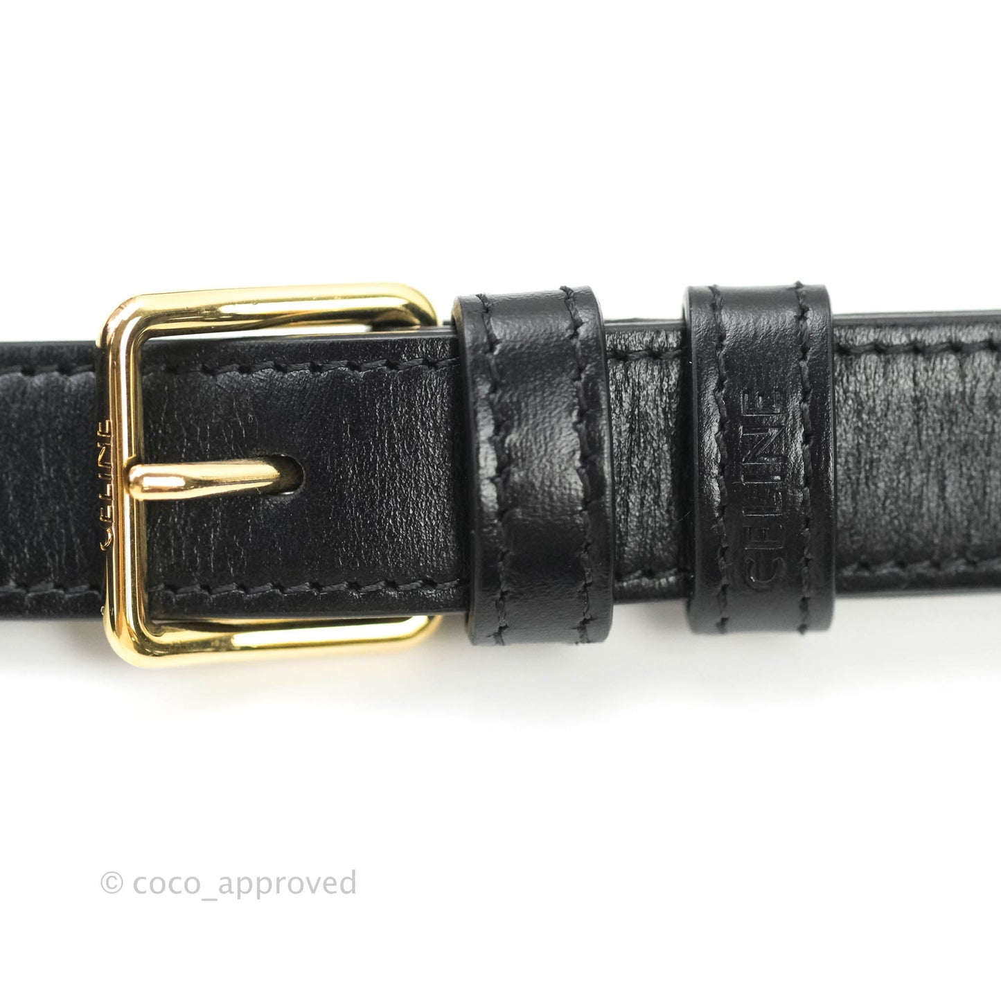 Celine Shiny Calfskin Medium Triomphe Black
