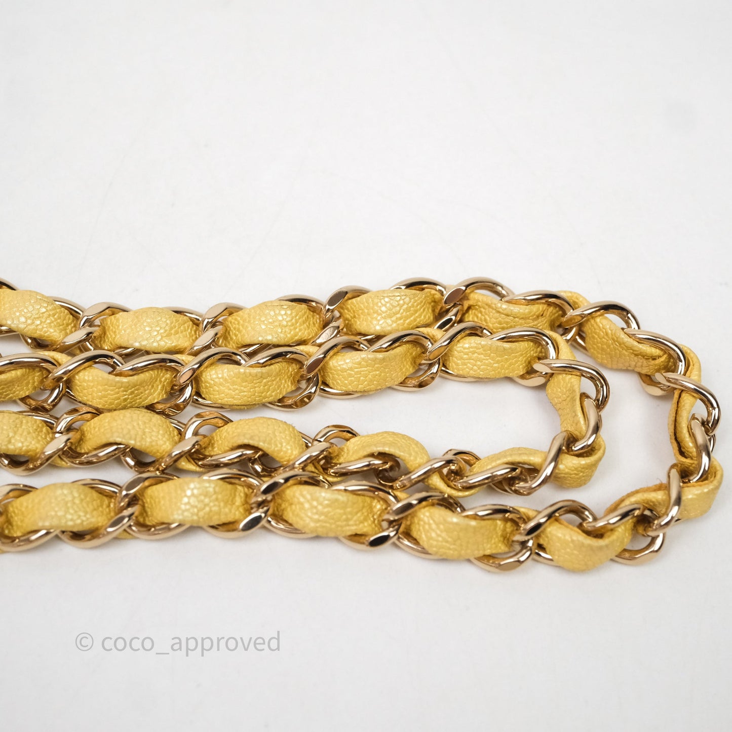 Chanel Small Classic Quilted Flap Iridescent Yellow Caviar Gold Hardware