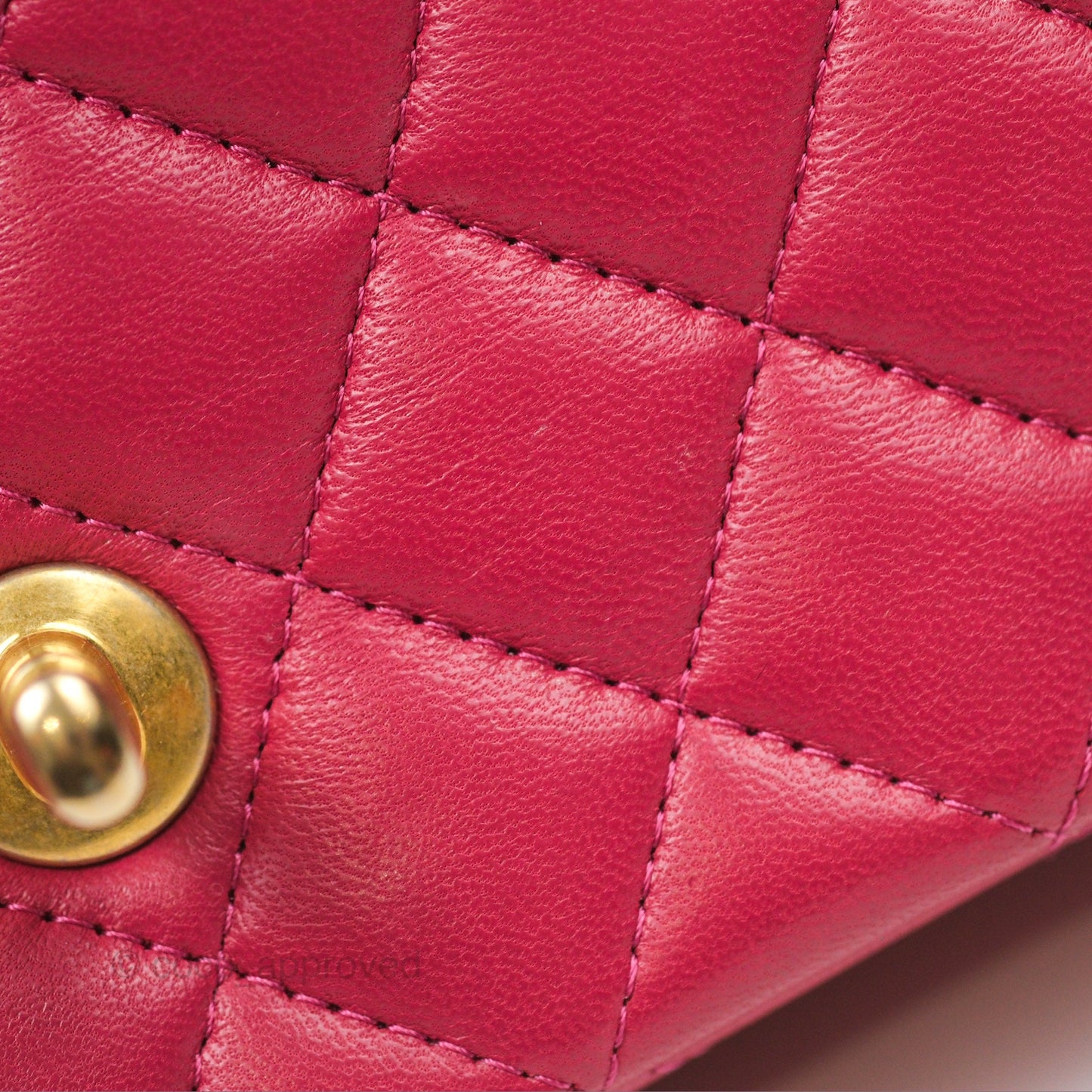 Chanel Top Handle Mini Rectangular Flap Bag Berry Red Lambskin Aged Gold Hardware