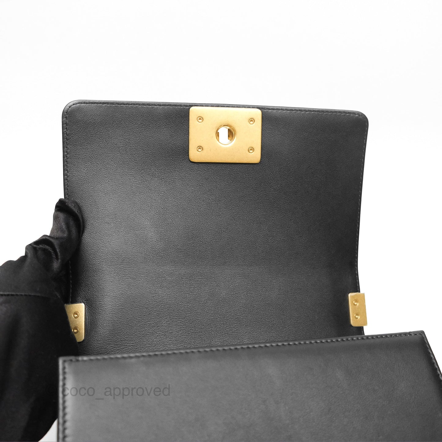 Chanel Small Boy Black Calfskin Gold Hardware