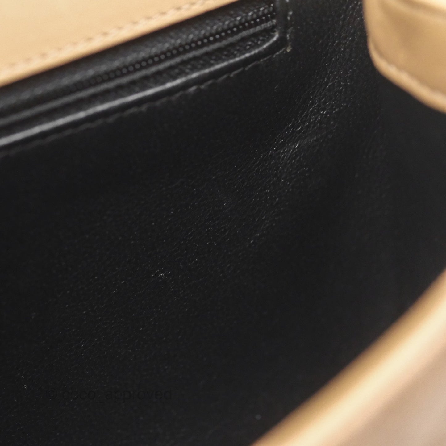 Chanel Small CC Filigree Flap Quilted Beige Black Caviar