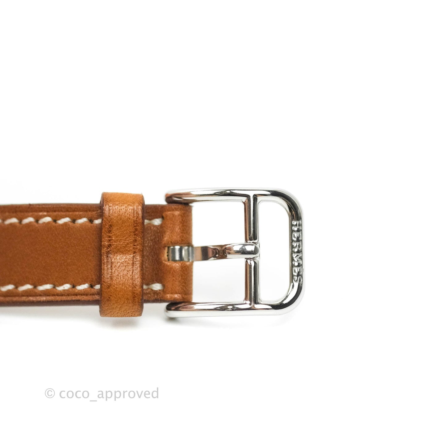 Hermès Cape Cod Steel Watch in Natural Calfskin Strap