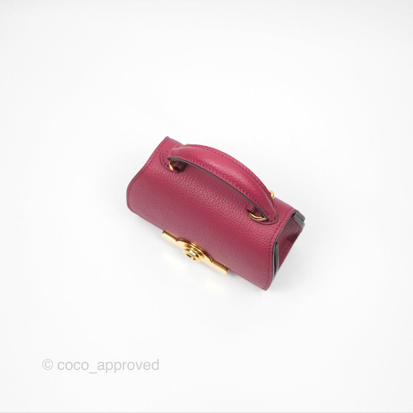 Moynat Réjane Nano Litchi Taurillon Blush Leather