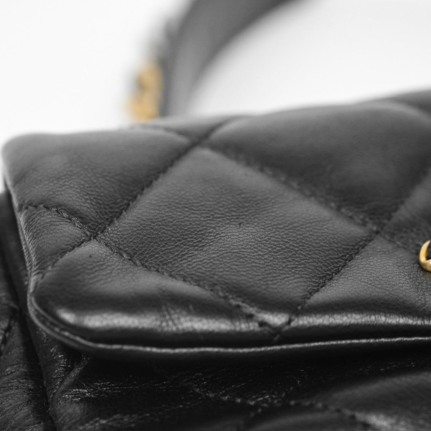 Chanel 19 Waist Bag Black Goatskin Mixed Hardware