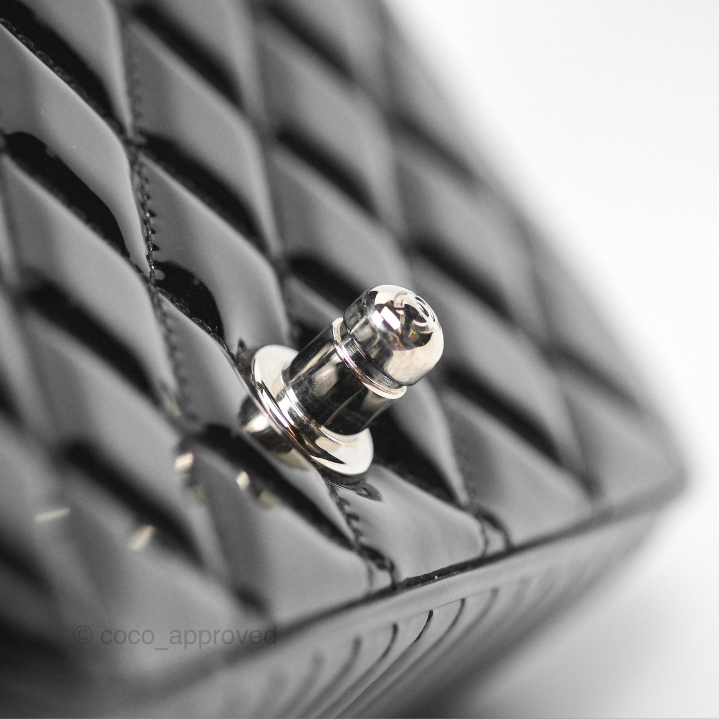Chanel Small Flap Coco Boy Black Patent Silver Hardware