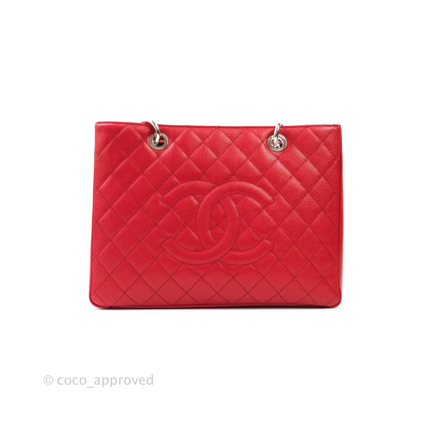 Chanel GST Red Caviar Silver Hardware