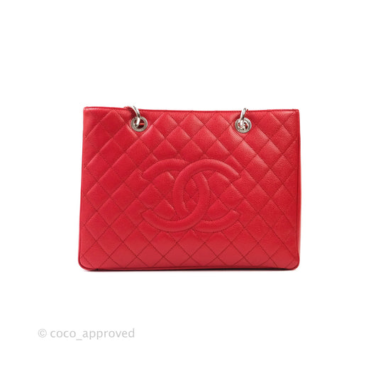 Chanel GST Red Caviar Silver Hardware