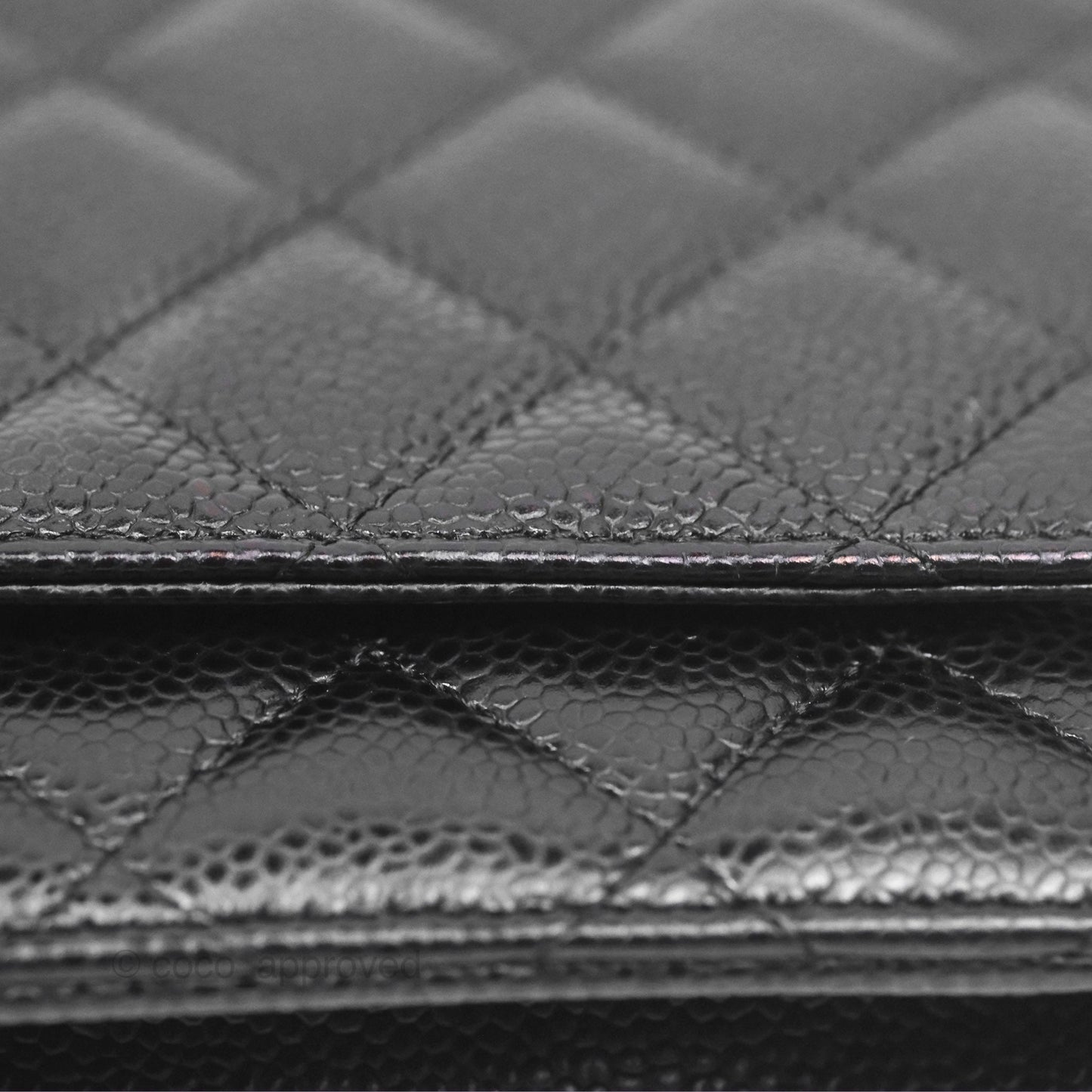 Chanel Classic Wallet On Chain WOC Quilted Black Caviar Gold Hardware