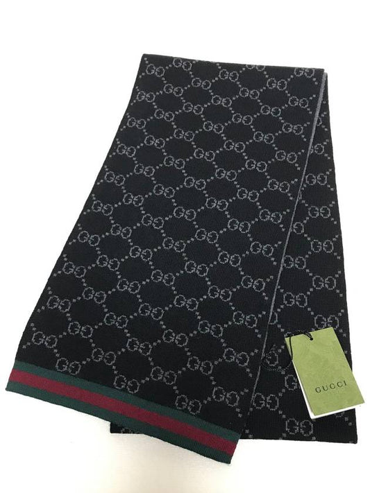 Luxury Gucci Trending 2025 GG Two-Tone Wool Scarf Black