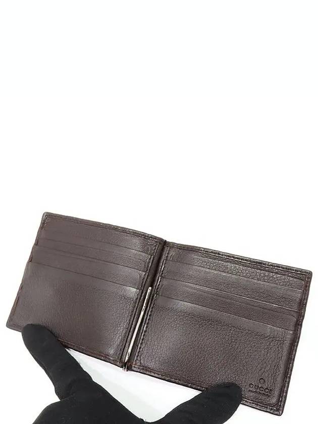 Luxury Gucci Trending 2025 170580 GG Logo Cima Brown Leather Money Clip Bicycle Wallet