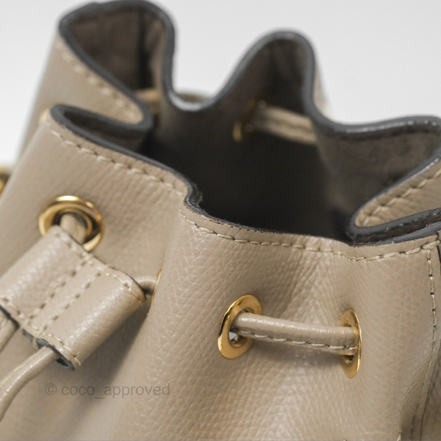 Fendi Mini Mon Tresor Bucket Bag Tortora Grained Calfskin