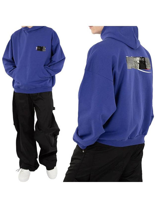 Luxury Balenciaga Gaffer Maxi Hoodie Blue