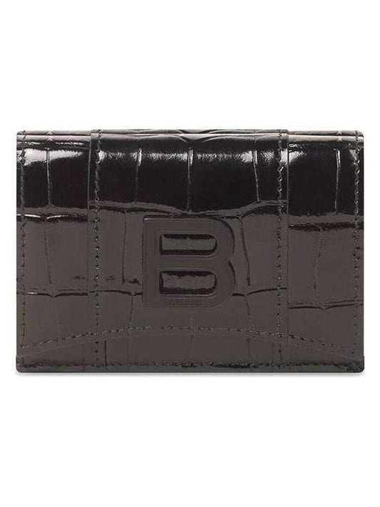 Luxury Balenciaga Hourglass B Logo Half Wallet Black