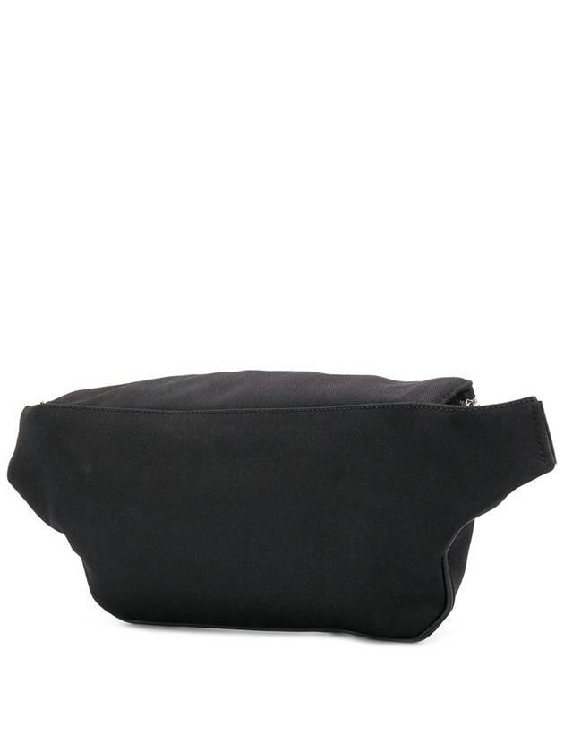 Luxury Saint Laurent Cassandre Classic Canvas Leather Belt Bag Black