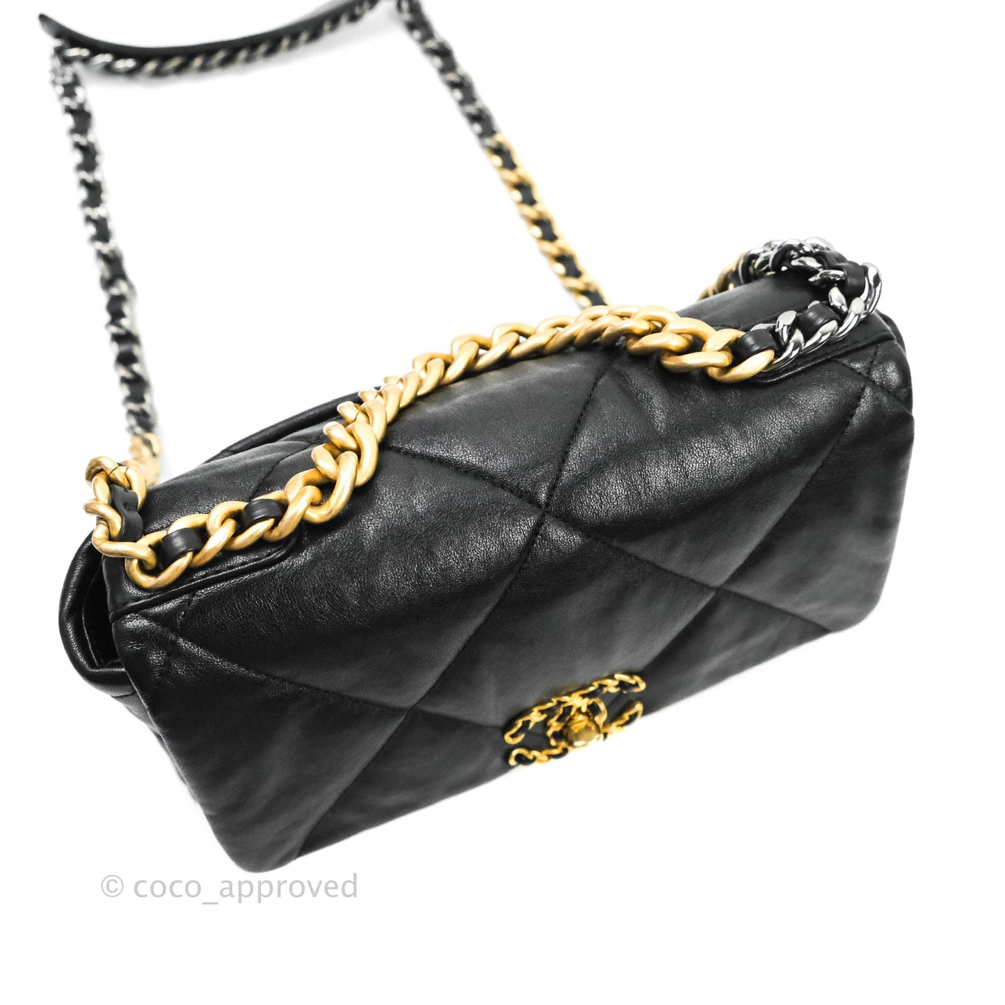 Chanel 19 Small Black Goatskin Mixed Hardware