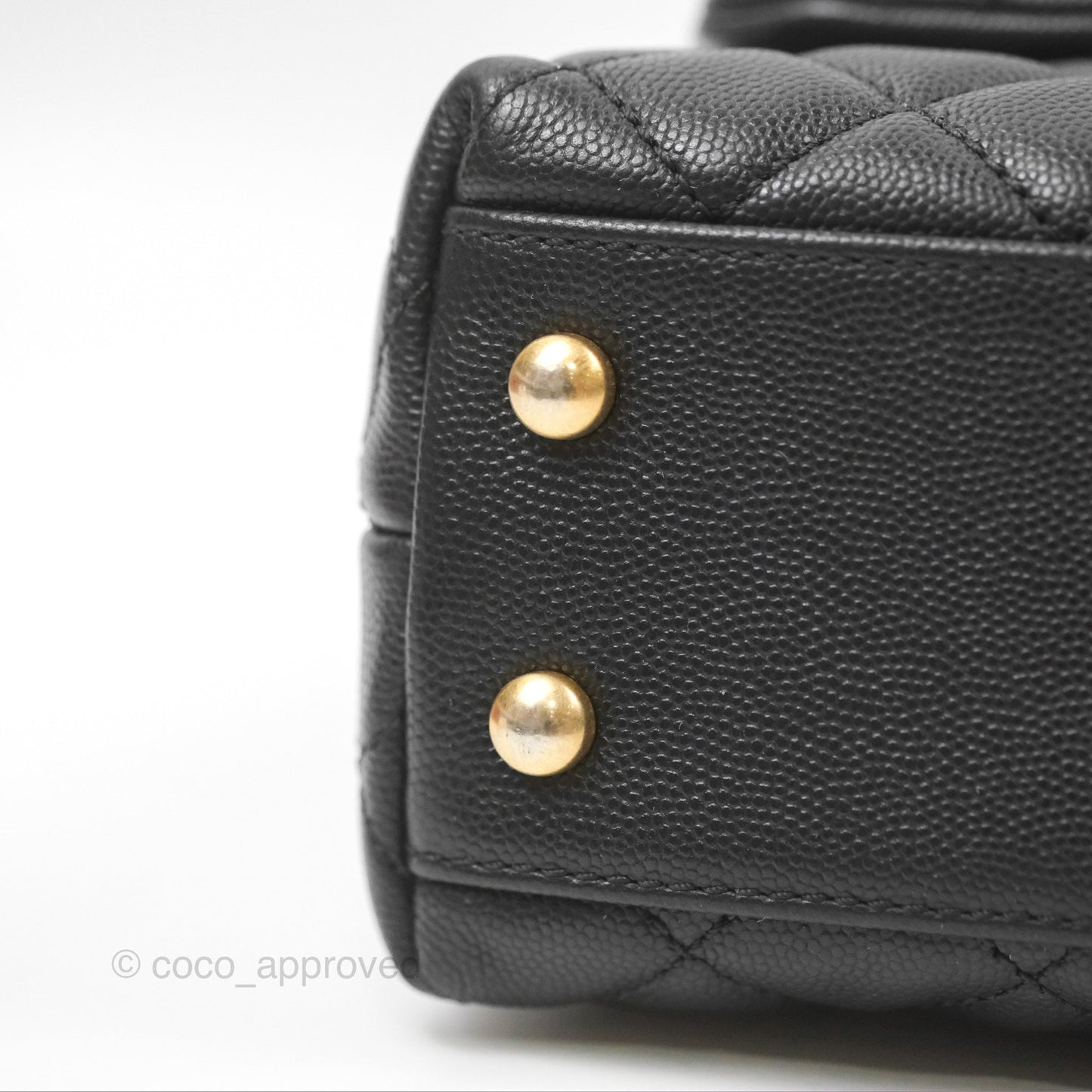 Chanel Small Coco Handle Quilted Black Caviar Gold Hardware