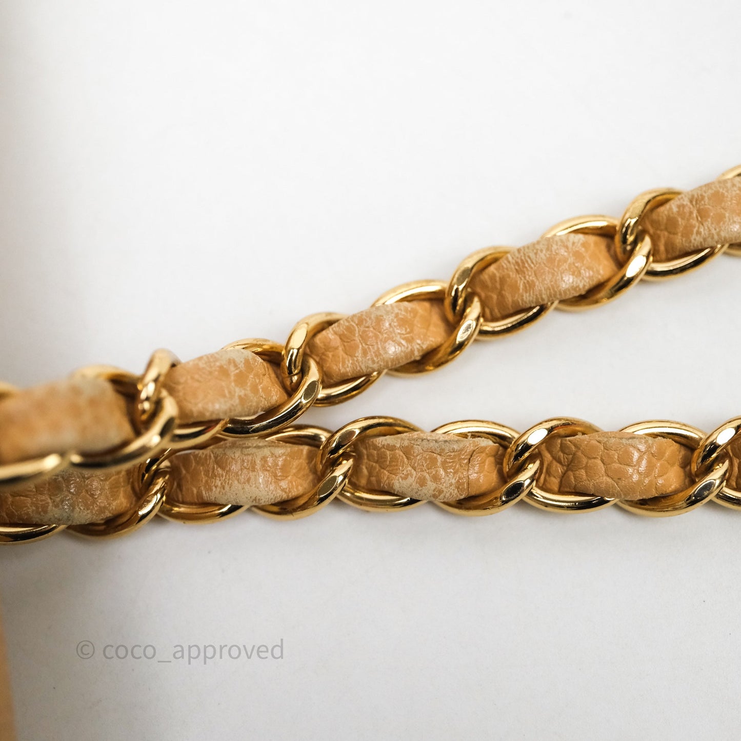 Chanel Vintage Small Classic Flap Beige Claire Caviar 24K Gold Hardware