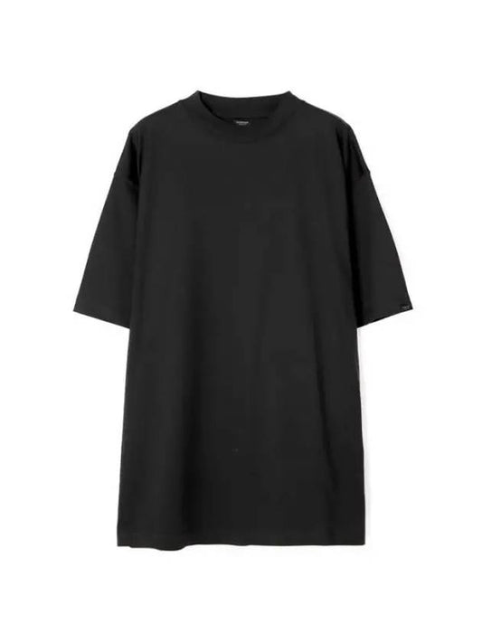 Luxury Balenciaga Cotton Crew Neck Short Sleeve T-Shirt Black