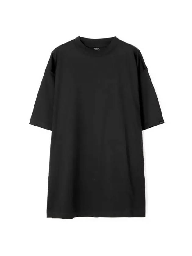 Luxury Balenciaga Cotton Crew Neck Short Sleeve T-Shirt Black