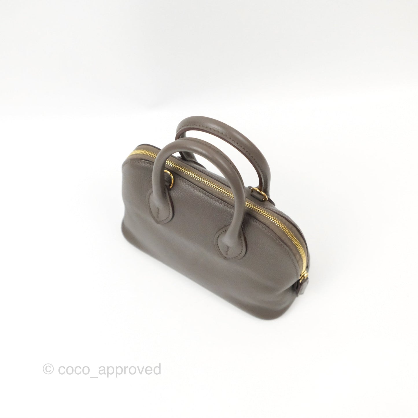 Hermès Bolide Mini 1923 Gris Etain 8F Evercolor Gold Hardware
