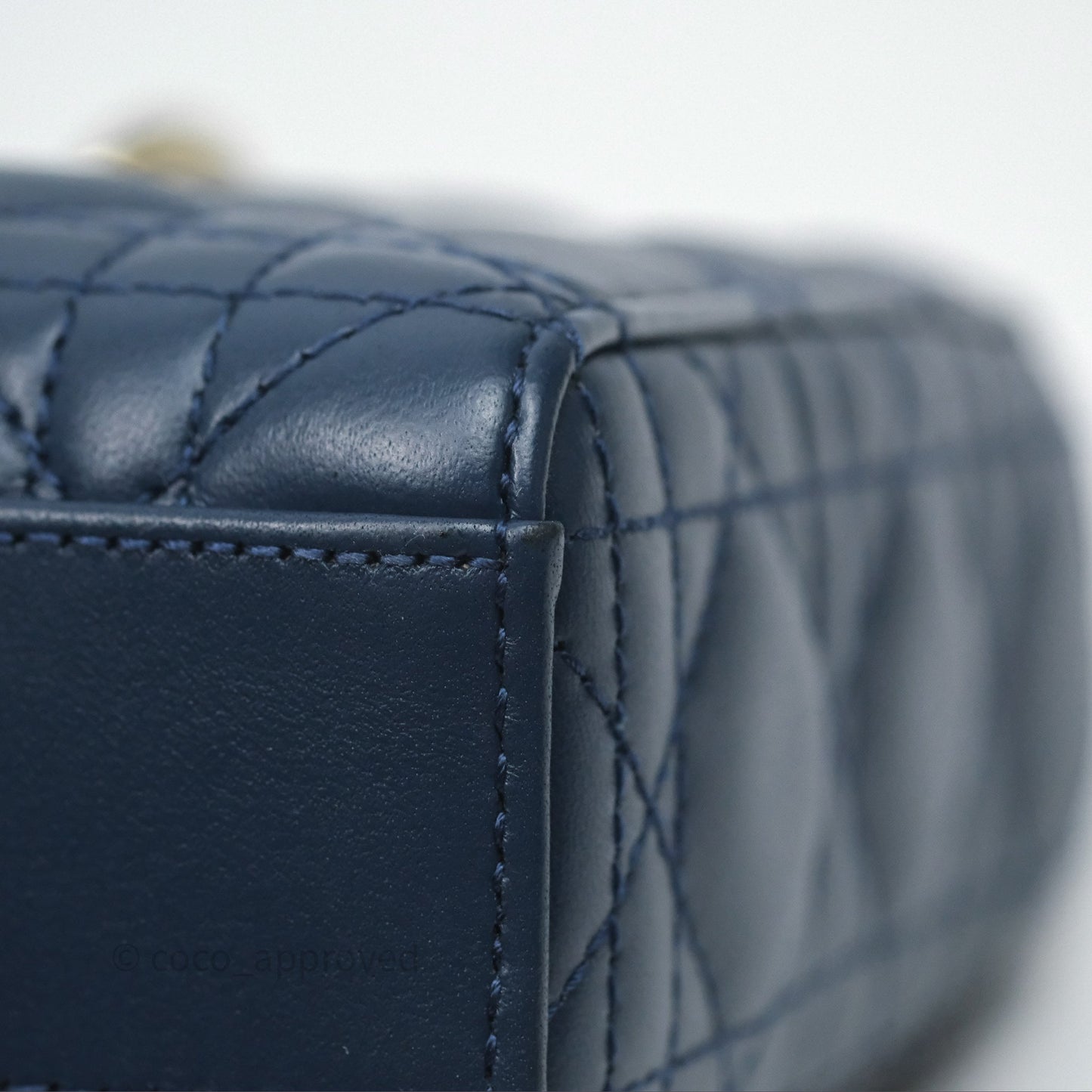Christian Dior Medium Lady D-Joy Bag Deep Ocean Blue Cannage Lambskin