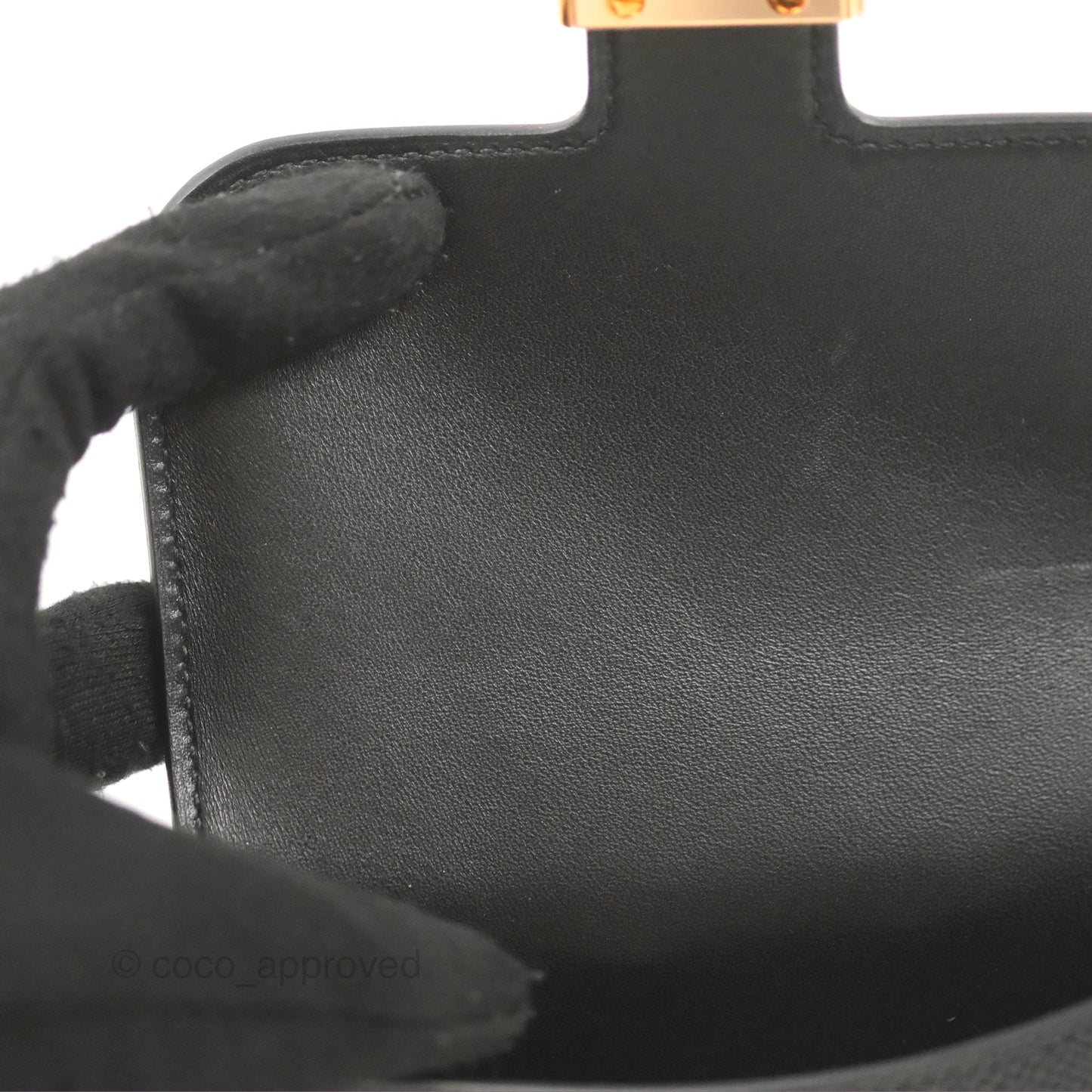 Hermès Constance Slim Wallet Black Epsom Rose Gold Hardware