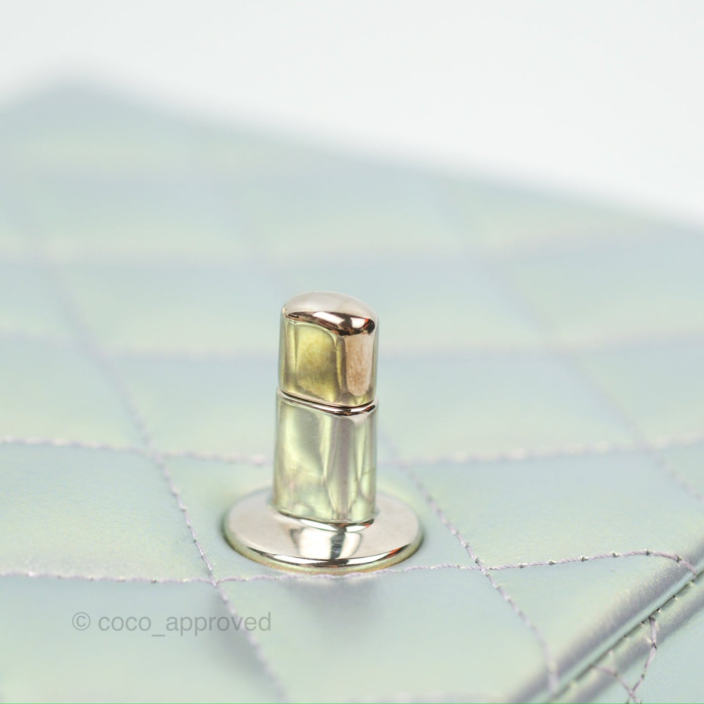 Chanel Mini Square Quilted Iridescent Lilac Silver Hardware 21K