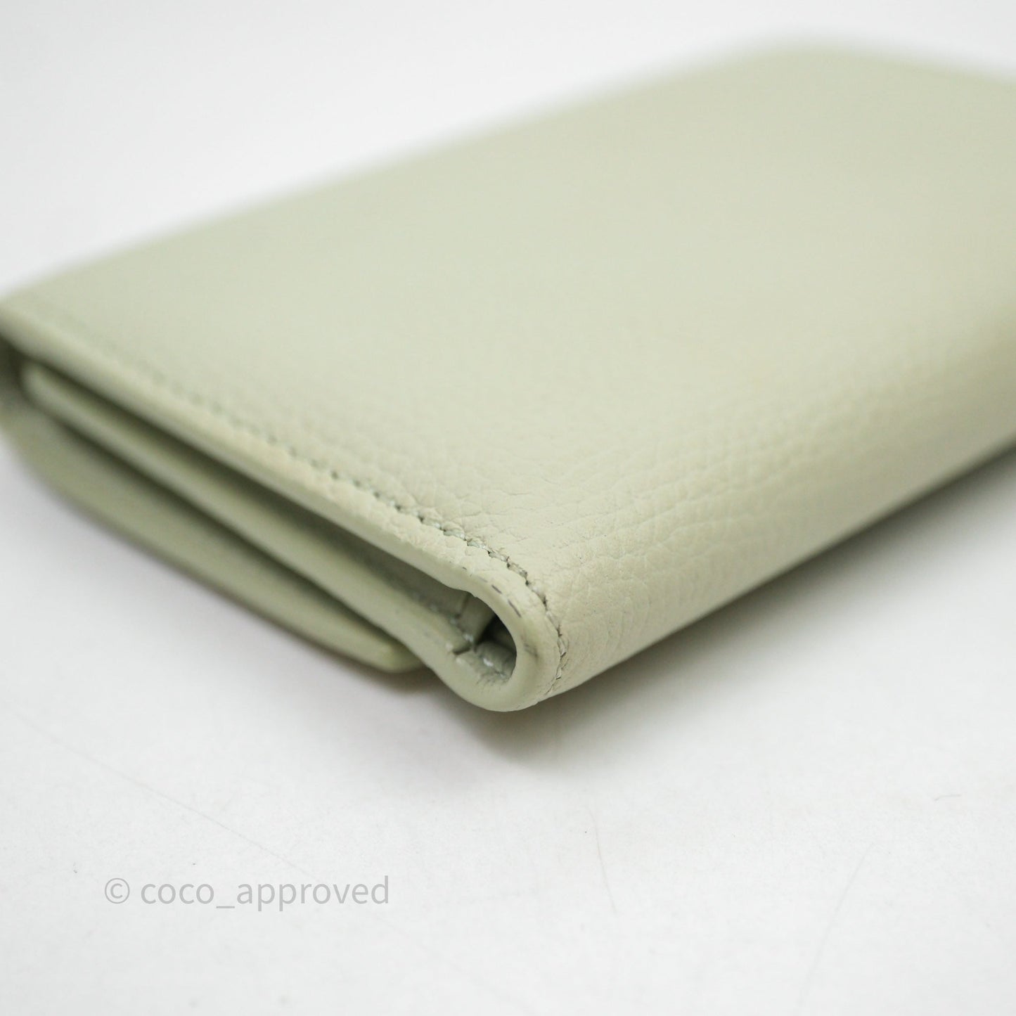 Loewe Anagram Small Vertical Wallet Green Silver Hardware