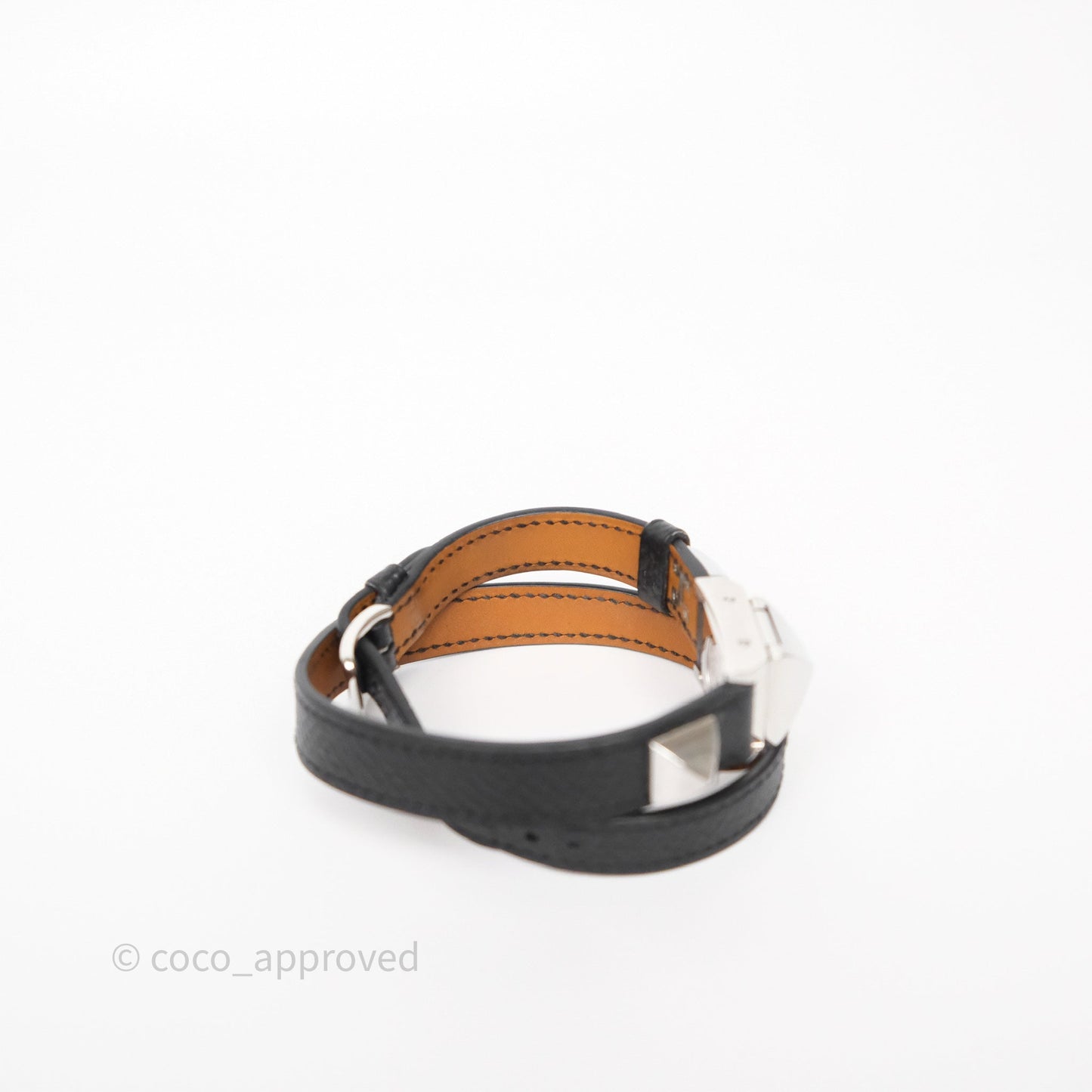 Hermes Medor Watch Mini Model Black Double Strap & Orange Strap