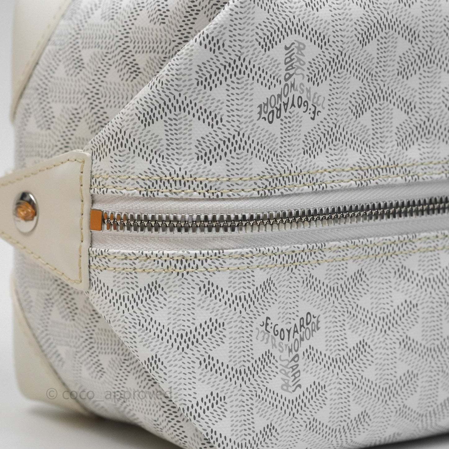 Goyard Bowling 25 Toiletry Bag White Goyardine Canvas