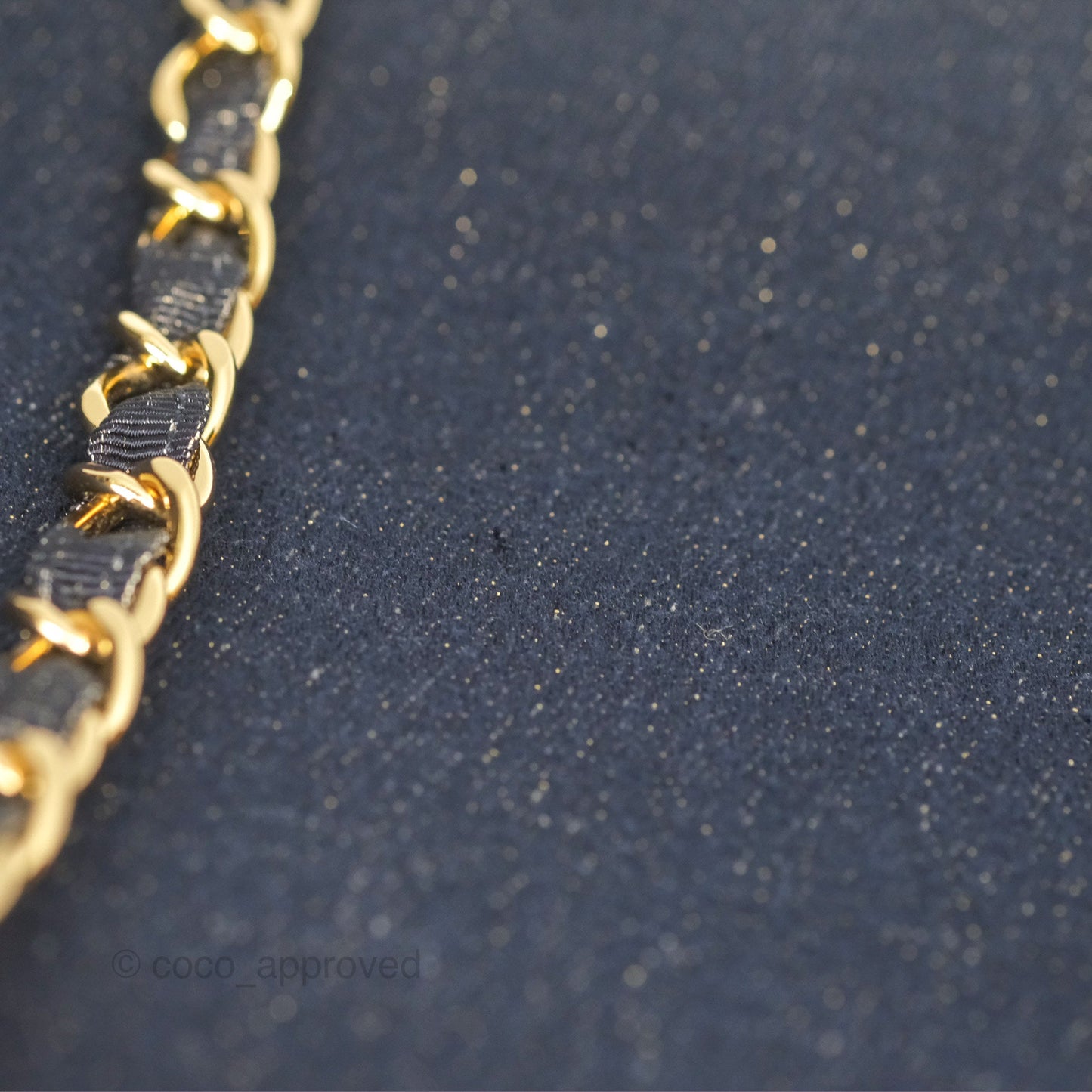 Chanel Large Deauville Navy Glitter Canvas Gold Hardware