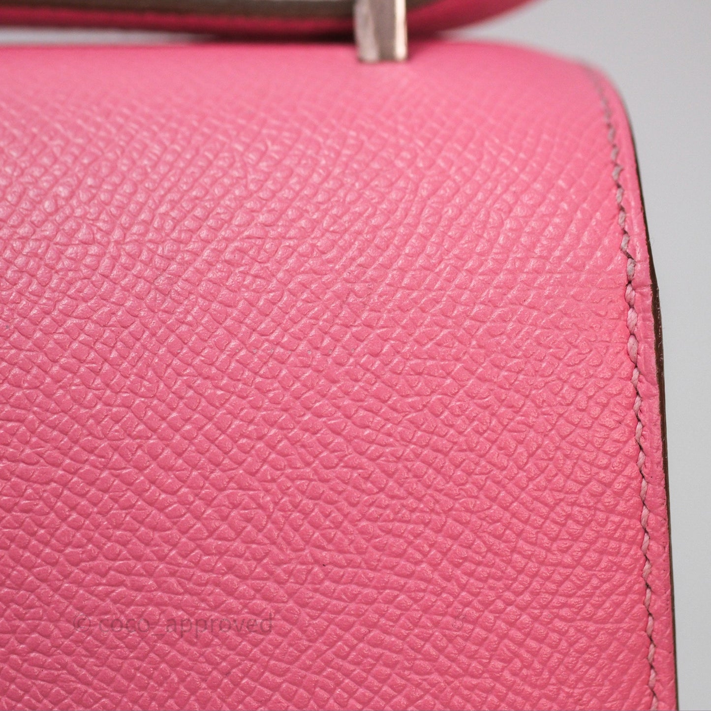 Hermès Constance Mini 18cm Rose d'ete Epsom Palladium Hardware