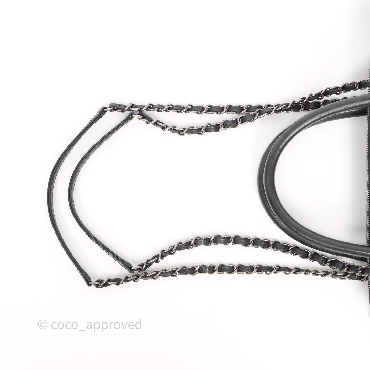 Chanel Quilted Shopping Tote Black Caviar Ruthenium Hardware