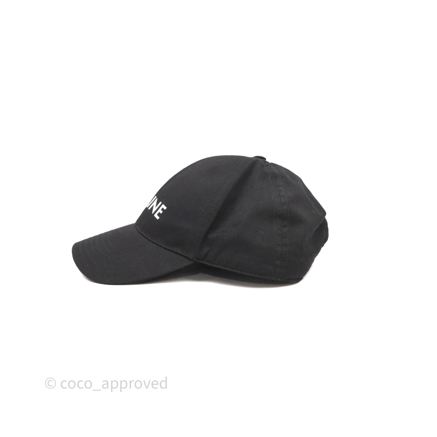 Celine Baseball Cap Cotton Triomphe Black