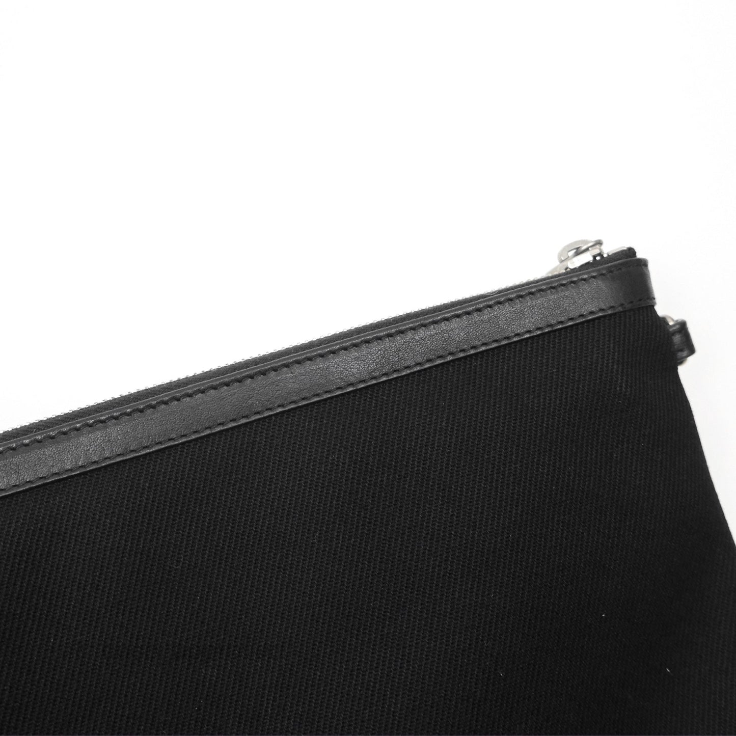 Saint Laurent Rive Gauche Zippered Pouch Black Canvas