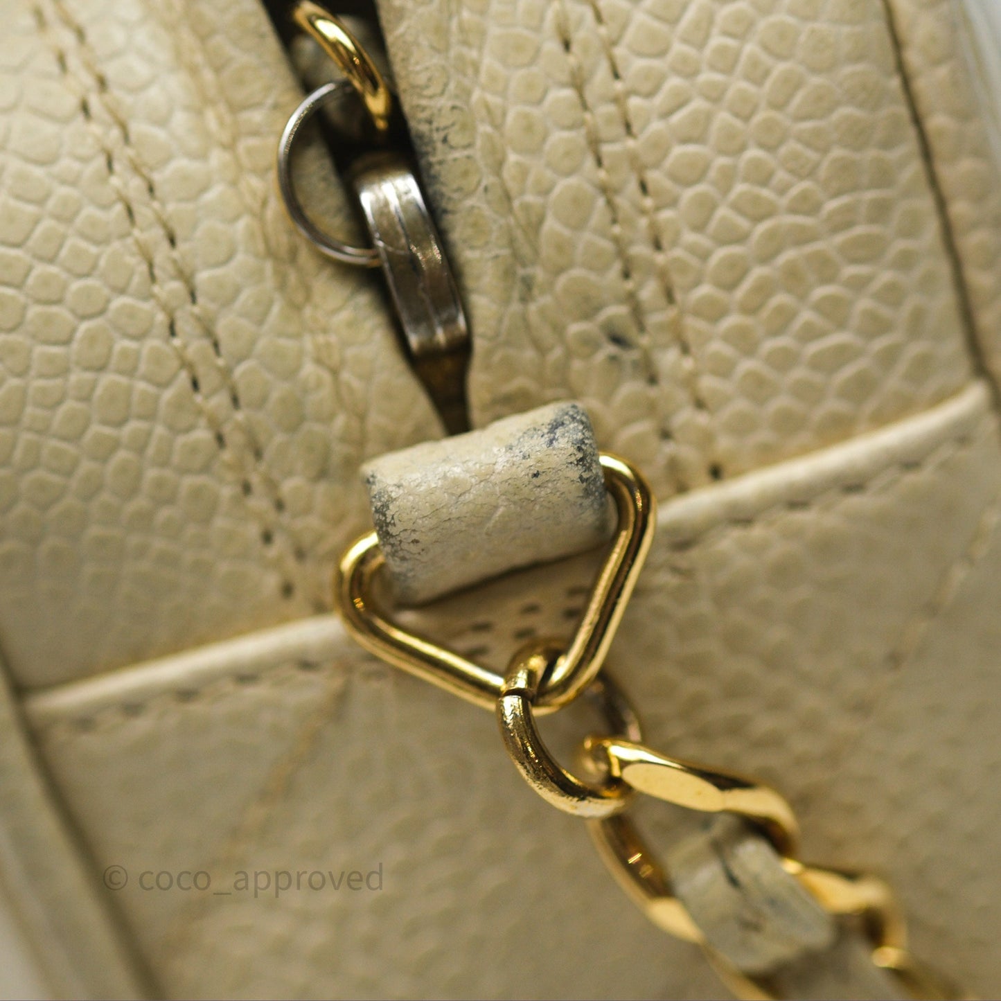 Chanel Vintage Chevron Camera Bag Light Beige Caviar Gold Hardware