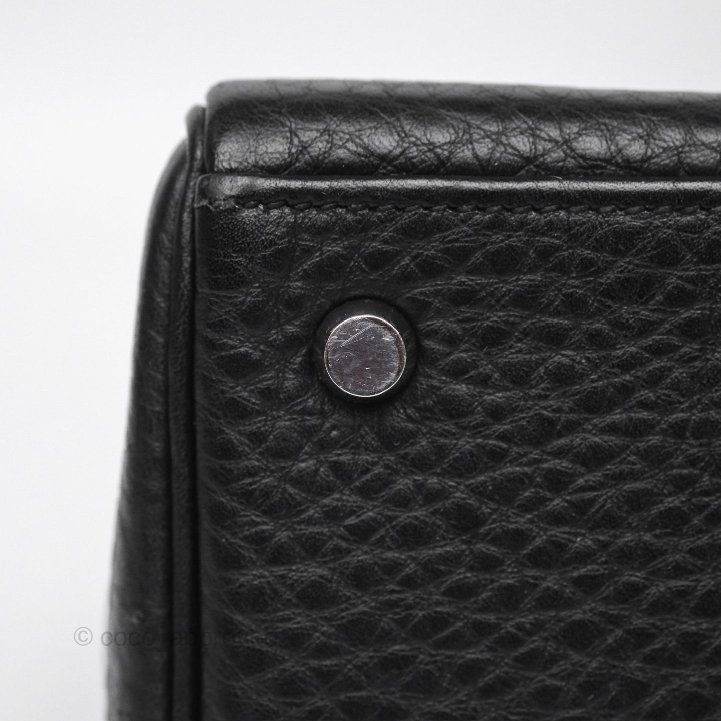 Hermès Kelly 28 Retourne Noir Black 89 Clemence Palladium Hardware