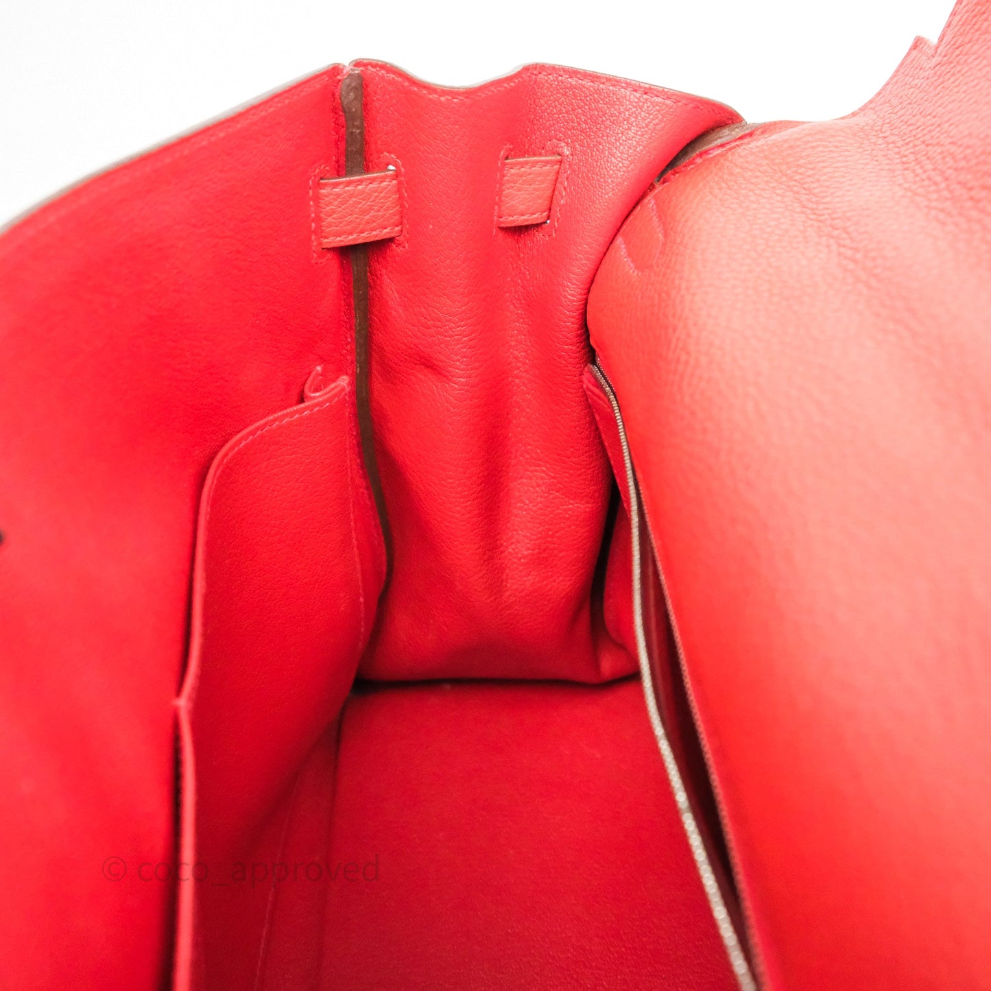 Hermès Kelly 35 Retourne Red Togo Palladium Hardware