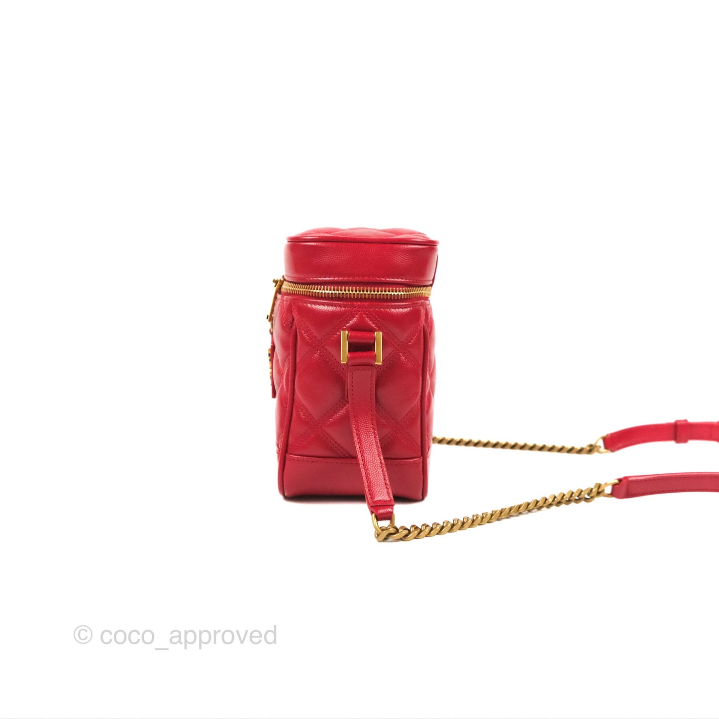 Saint Laurent 80's Vanity Bag Quilted Red Grained Calfskin