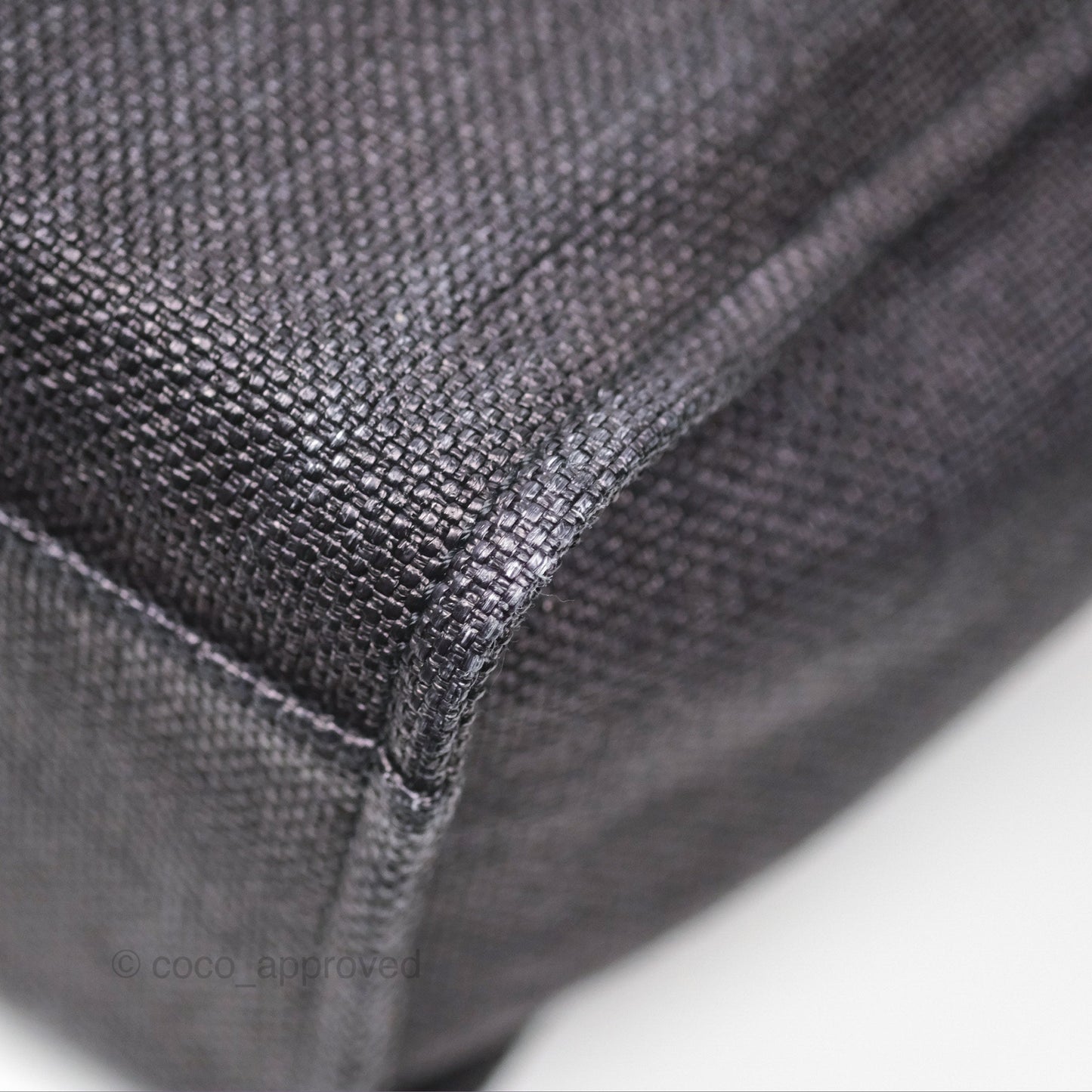 Chanel Large Deauville Black Raffia Gold Hardware