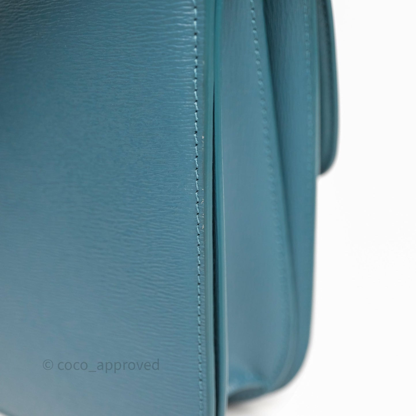 Celine Medium Classic Box Flap Blue Green Calfskin Gold Hardware