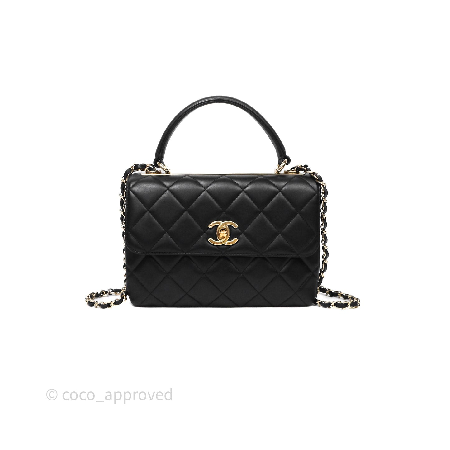 Chanel Small Trendy CC Black Lambskin Gold Hardware