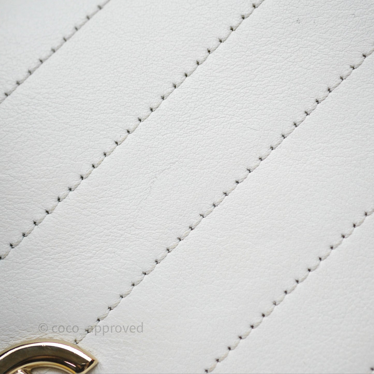 Chanel Small Chevron Chic Top Handle Flap White Calfskin Gold Hardware