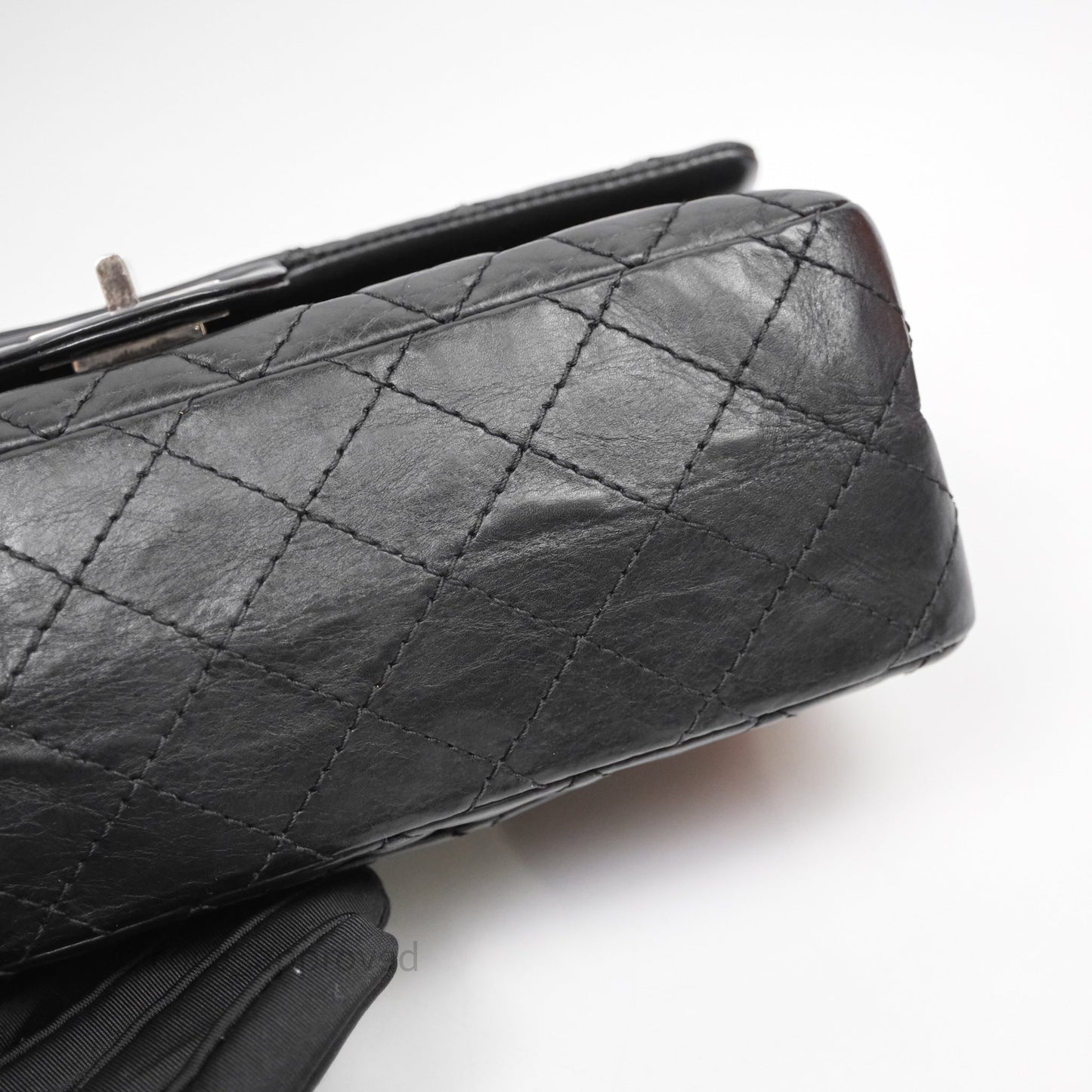 Chanel Reissue 225 Quilted Black Crumple Calfskin Ruthenium Hardware