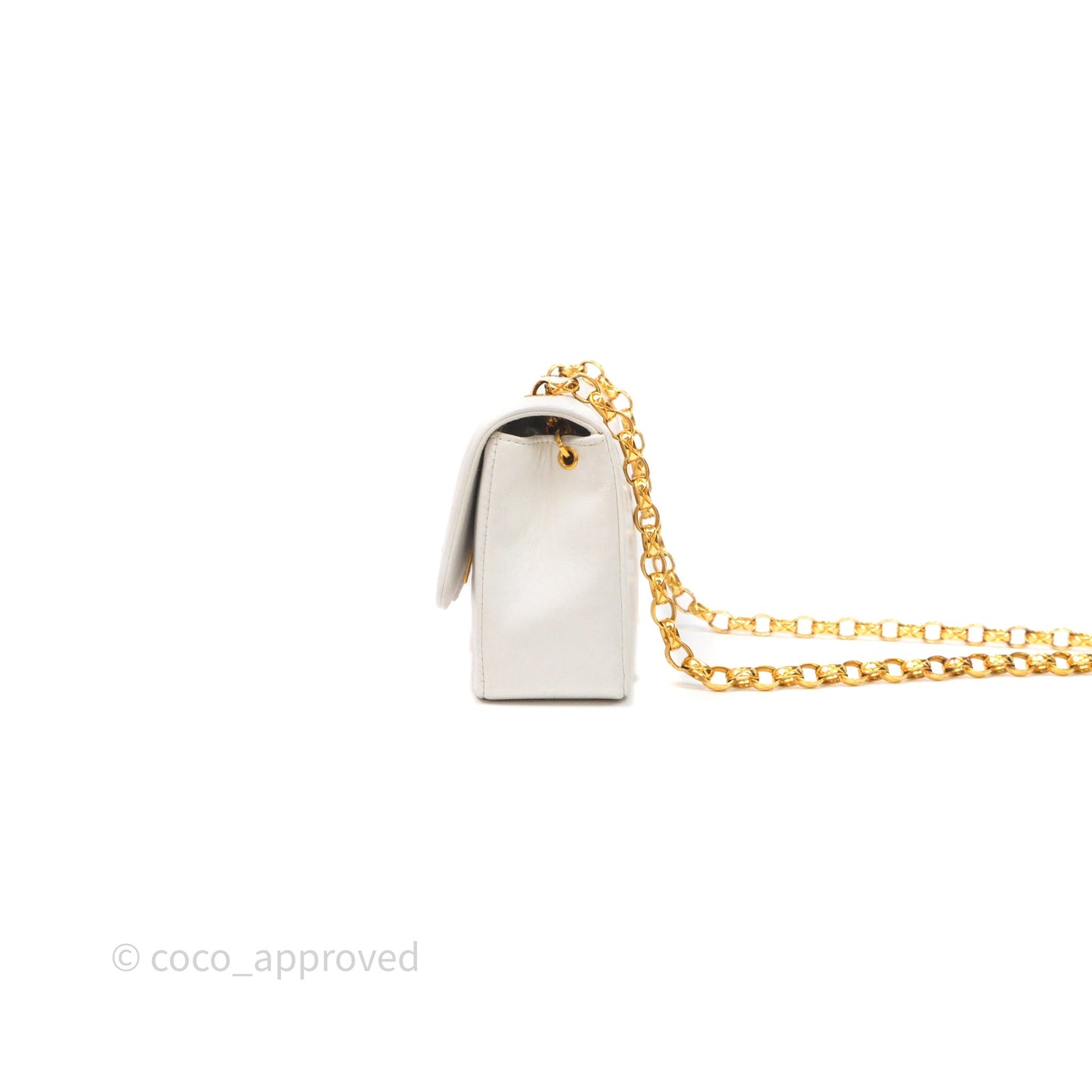 Chanel Vintage Mini Bijoux Chain Flap Bag White Gold Hardware