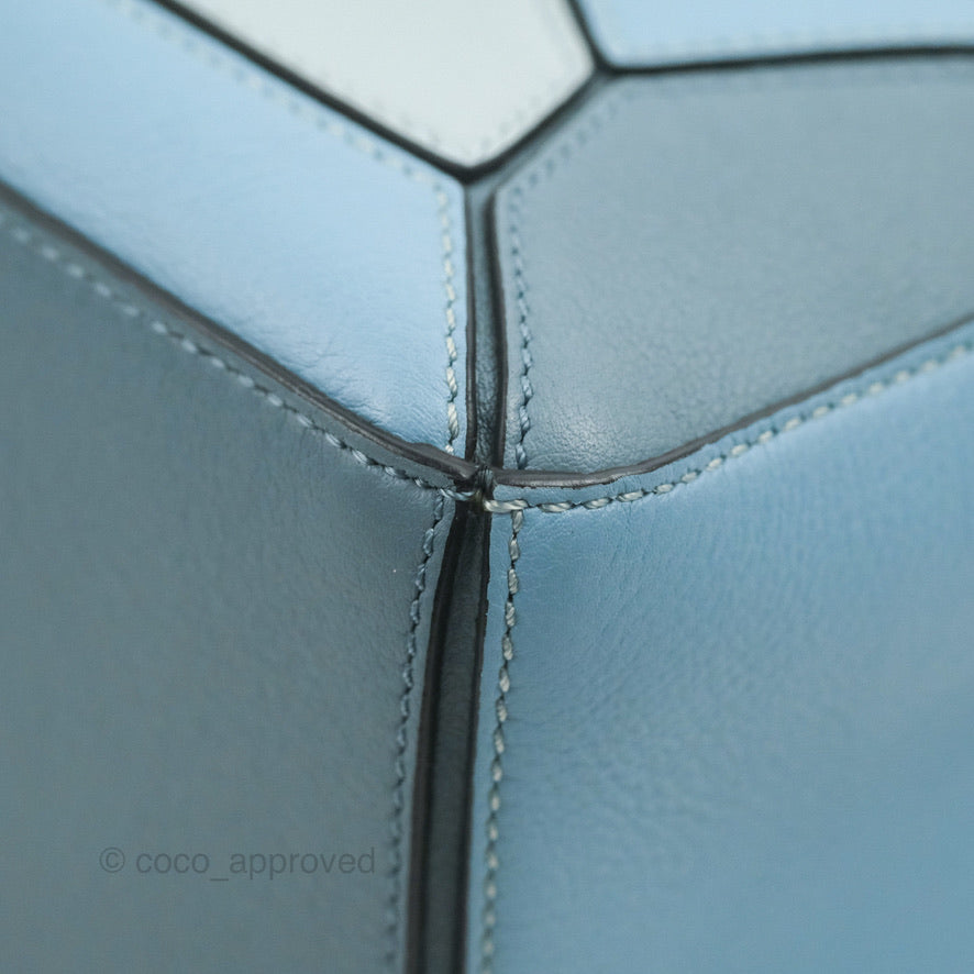 Loewe Small Puzzle Bag Blue Grained Calfskin