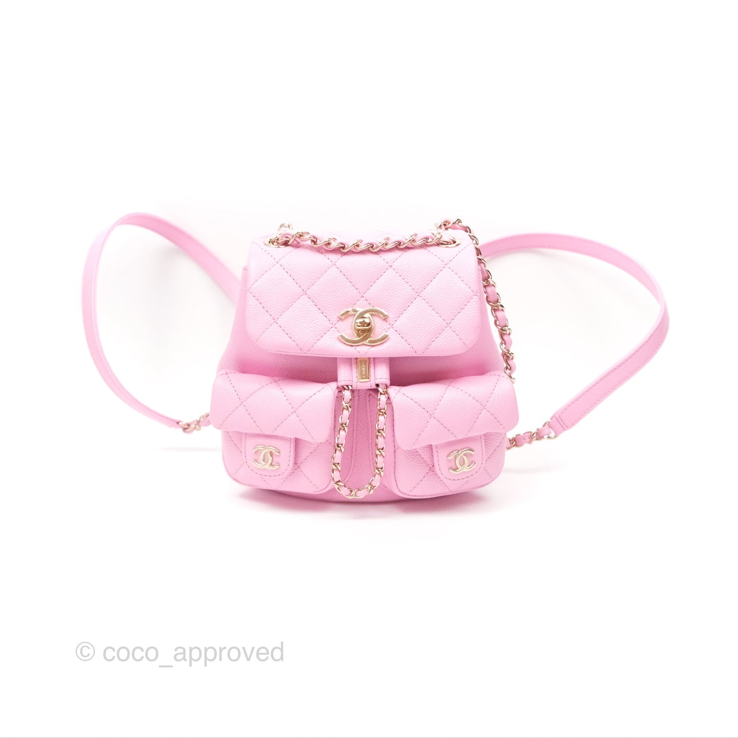 Chanel Mini Duma Backpack Pink Caviar Gold Hardware 23P