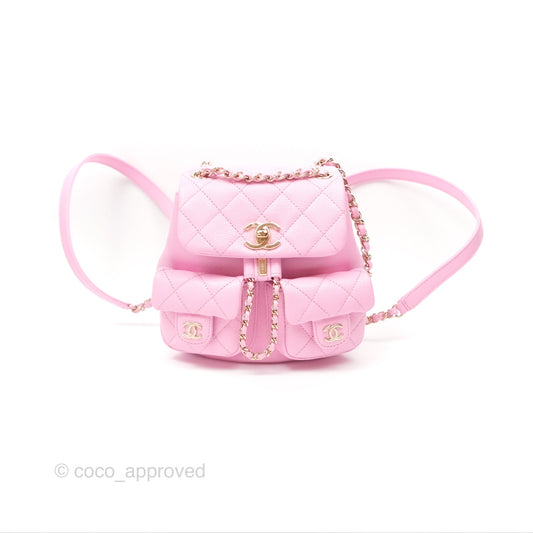 Chanel Mini Duma Backpack Pink Caviar Gold Hardware 23P