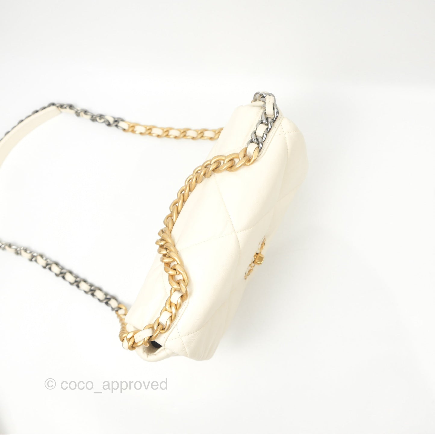Chanel 19 Small Ivory Cream Mixed Hardware