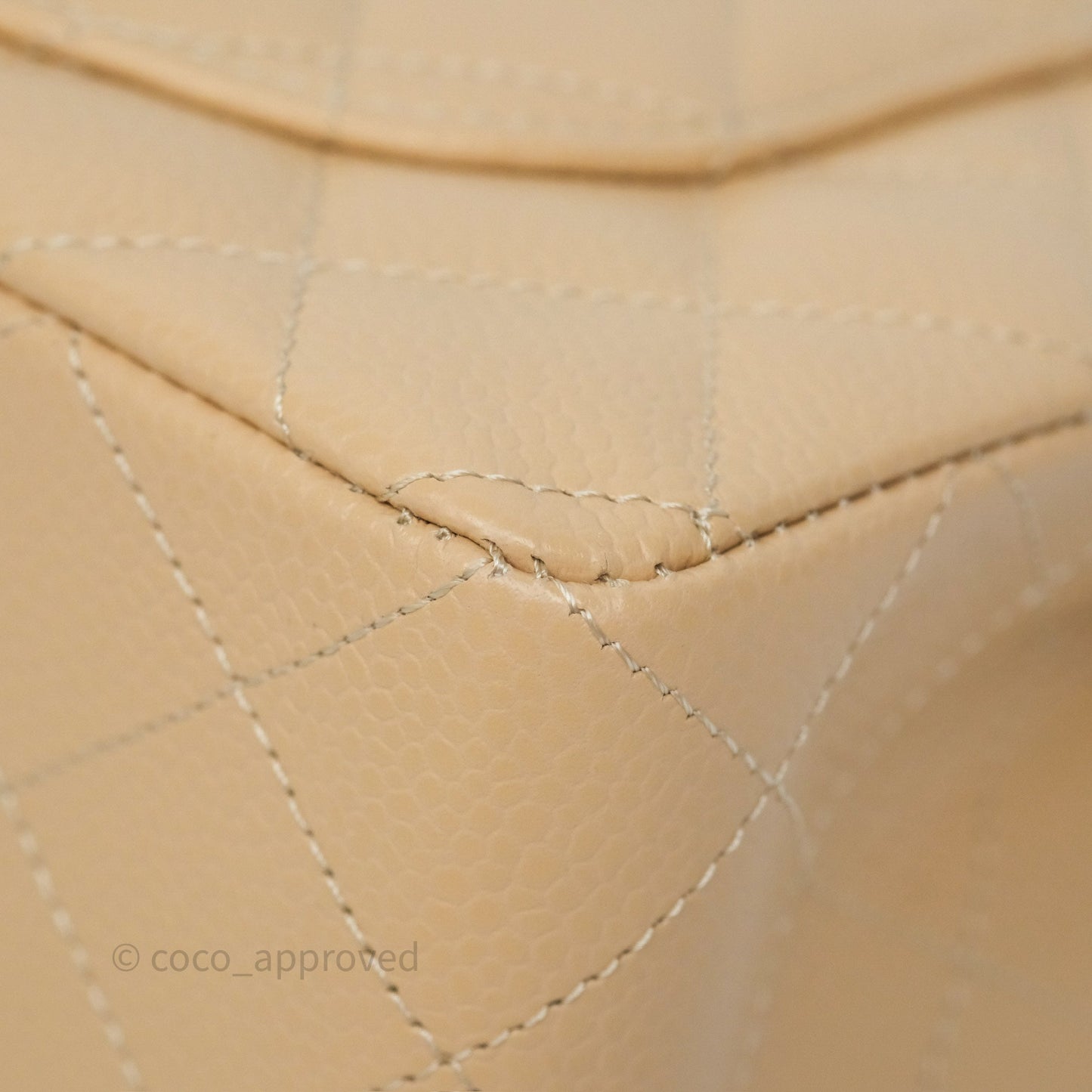 Chanel Small Classic Flap Quilted Beige Caviar Gold Hardware